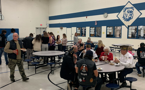 Veterans Day breakfast prior to the assembly at Peshtigo High