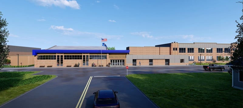 Proposed Exterior Rendering of Peshtigo Middle/High School